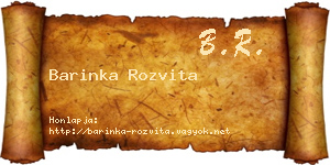 Barinka Rozvita névjegykártya